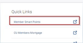 screenshot of smart points quick links