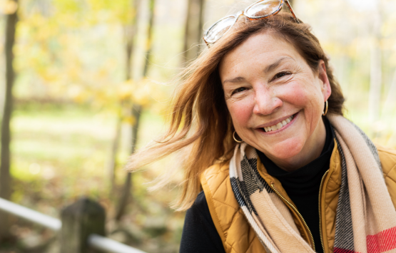 Smiling red head woman