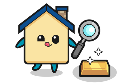 Cartoon Superhero House Gold WyHy HELOC